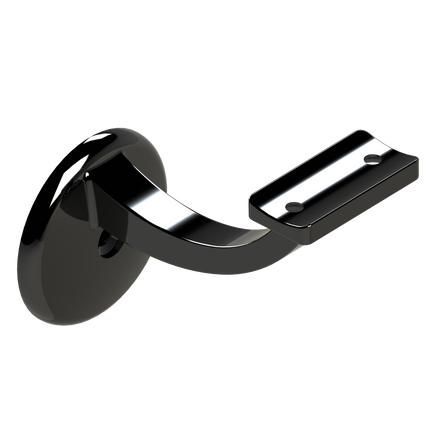 Emroware 441CTGBLPP Single Exposed Fix Curve Top Gloss black powder coated Decorus Hardware Perth Australia