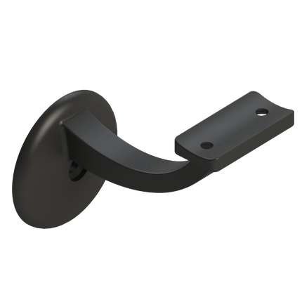 Emroware 441CTMBLPP Single Exposed Fix Curve Top Matt black powder coated Decorus Hardware Perth Australia