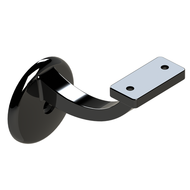 Emroware 441FTGBLPP Single Exposed Fix Flat Top Gloss black powder coated Decorus Hardware Perth Australia