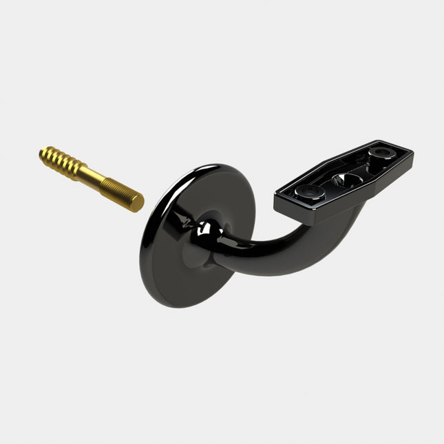 Emroware 442GBLPP Centre Concealed Bracket Gloss black powder coated Decorus Hardware Perth Australia