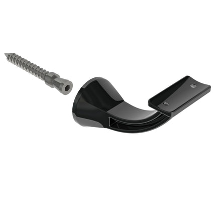 Emroware 4461CTGBLPP Architectural Concealed Curved Top Bracket Gloss black powder coated Decorus Hardware Perth Australia