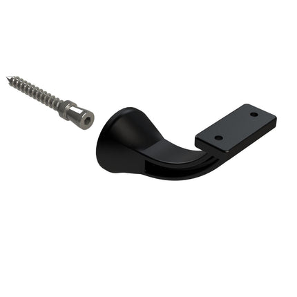 Emroware 4461FTMBLPP Architectural Concealed Flat Top Bracket Matt black powder coated Decorus Hardware Perth Australia
