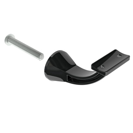 Emroware 4462GBLPP Architectural Concealed Curved Top Gloss black powder coated Decorus Hardware Perth Australia