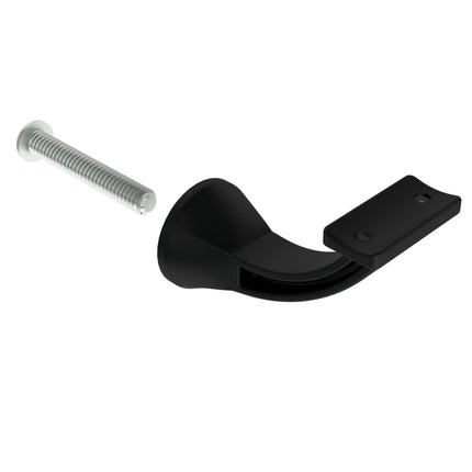 Emroware 4462MBLPP Architectural Concealed Curved Top Matt black powder coated Decorus Hardware Perth Australia