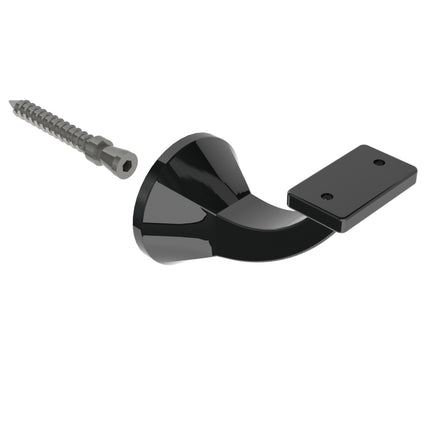 Emroware 446FTGBLPP Deluxe Concealed Flat Top Bracket Gloss black powder coated Decorus Hardware Perth Australia