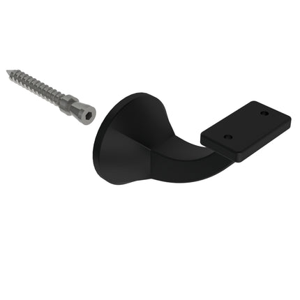 Emroware 446FTMBLPP Deluxe Concealed Flat Top Bracket Matt black powder coated Decorus Hardware Perth Australia
