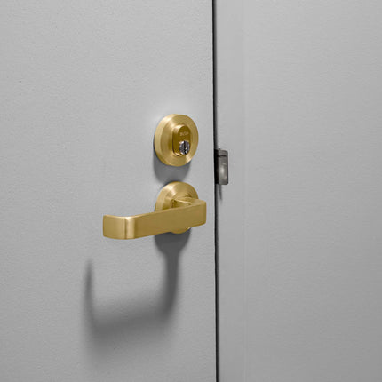 Zanda Streamline Door Lever Entrance Set 70mm (Key/Turn) Satin Brass 7316.4.SB