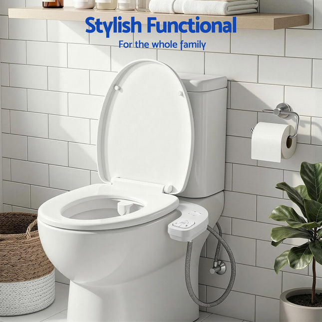 Cefito Ultra-Slim Bidet Attachment Detachable Bidet with Self-Cleaning Dual Nozzle Non-Electric Adjustable