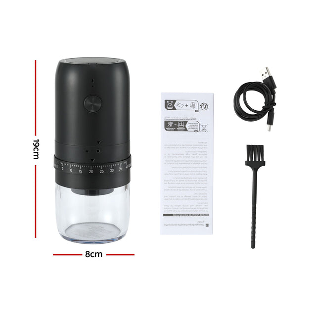 Devanti Electric Coffee Grinder USB-C Rechargeable Portable Coffee Bean Grinder with 40 Precise – product detail