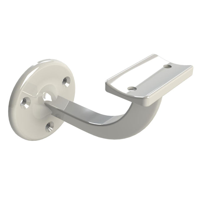 444WHPP | Stair Hand Rail Bracket Extended Visible Fix 80mm White | Emroware Decorus Hardware Perth Australia