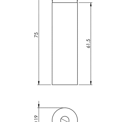 50012MB | Door Stop Wall Mounted 75mm Matt Black | Emroware