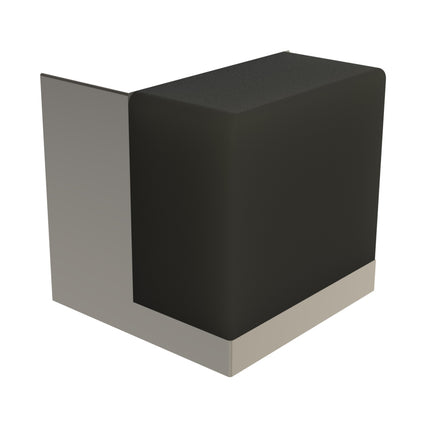 500141 | Cube Door Stop Half Satin / Black Rubber Floor Mounted | Emroware Decorus Hardware Perth Australia