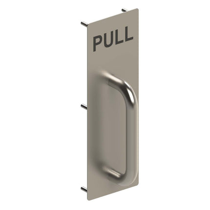 Pull Plate With Handle - No Holes Satin Stainless Steel C12222NH Emro | Decorus Hardware