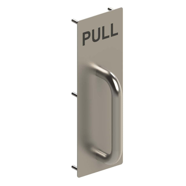 Pull Plate With Handle - No Holes Satin Stainless Steel C12222NH Emro | Decorus Hardware