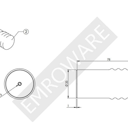 Emro 453WHS Door Stop Wall Mounted 75mm Plastic Cushion White