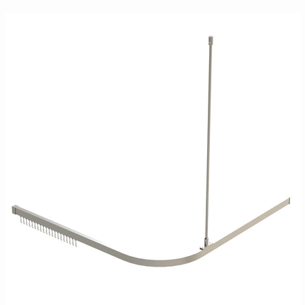 SCA1600AN | Angled Shower Track with Support & Hooks 1600mm Clear Anodised | Emroware Decorus Hardware Perth Australia