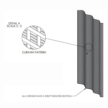 SCAC2000 | Shower Curtain 2000mm x 1880mm Drop White Darcon | Emroware Decorus Hardware Perth Australia