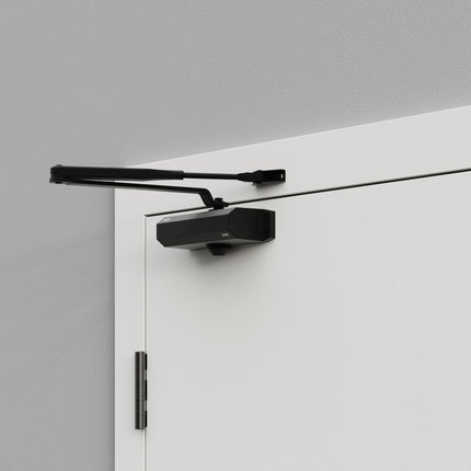 JNF ML.21.600.BS Hydraulic Overhead Door Closer Fire Rated Black Up To 80kg
