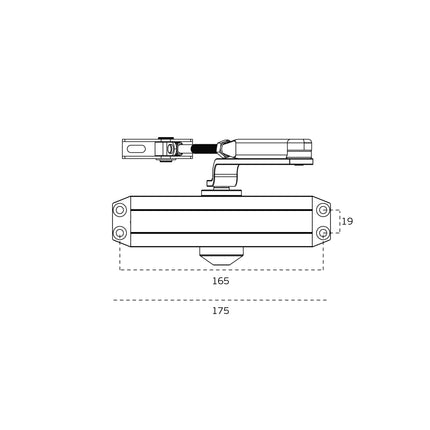 JNF 600 Series ML.21.600.BS Hydraulic Overhead Door Closer Fire Rated Silver up to 80Kg