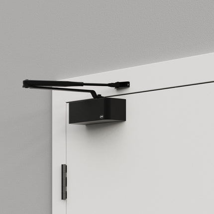 JNF ML.21.600.BS Hydraulic Overhead Door Closer Fire Rated Black Up To 80kg