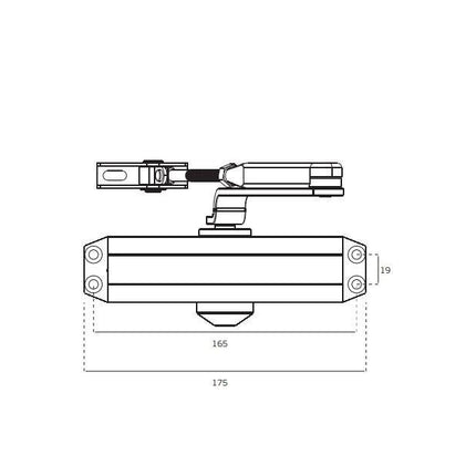 JNF ML.21.600.BS Hydraulic Overhead Door Closer Fire Rated Black Up To 80kg