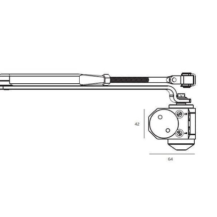 JNF ML.21.600.BS Hydraulic Overhead Door Closer Fire Rated Black Up To 80kg