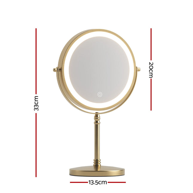 Embellir Lighted Makeup Mirror Rotation 10X Magnifying Double Sided Tabletop Gold – product detail
