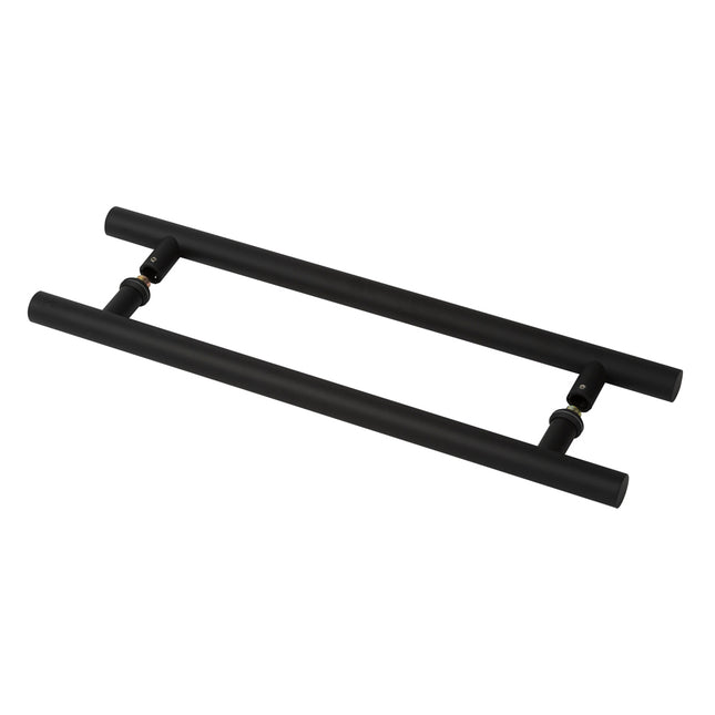 Vienne Round Door Pull Handle Back to Back 450mm Matt Black Box Pack DP12AMBBP N2LOK