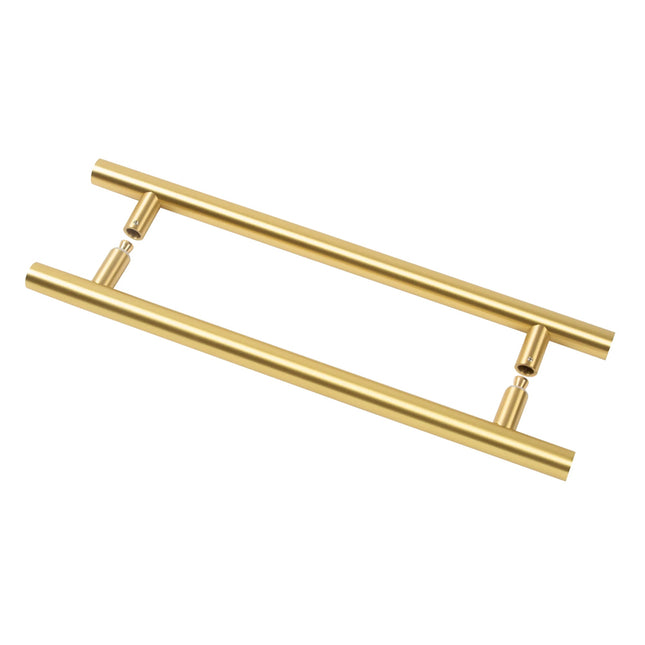 Vienne Round Door Pull Handle Back to Back 750mm Satin Brass Box Pack 2DP12SBBP N2LOK