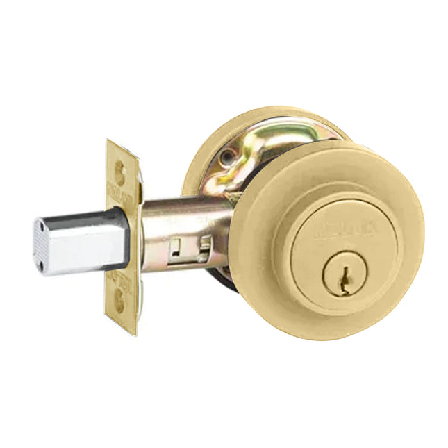 Low Profile Deadbolt Round Single Cylinder Box Pack Polished Brass 515RL03BP N2LOK