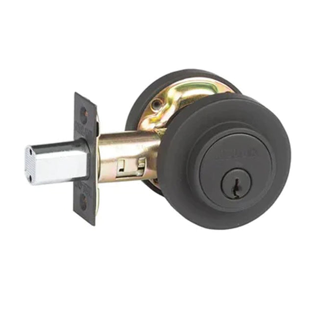 Low Profile Deadbolt Round Single Cylinder Box Pack Matt Black 515RMBBP N2LOK