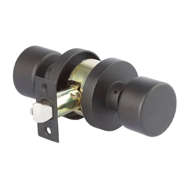 Keg Door Knob Passage Set Clear Pack Matt Black 540R KEG MB CP N2LOK