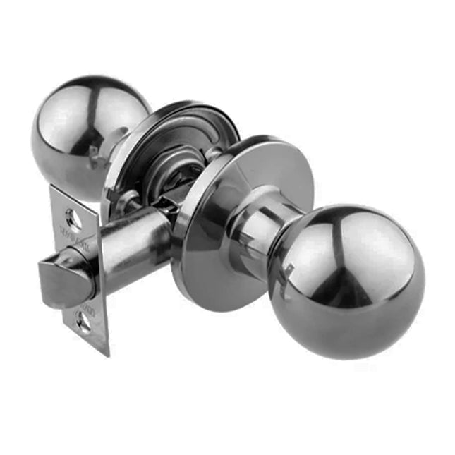 Pila Door Knob on Round Rose Passage Set Satin Chrome 540R P SCP BP N2LOK