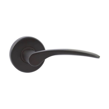 545 CU MB BP | Curva Door Lever Handle on Round Rose Passage 60mm Box Pack Matt Black 45CUMBBP | N2lok