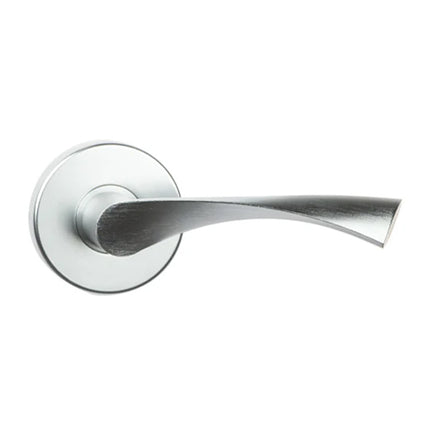 545 LE SCP BP | Lentus Door Lever Round Rose Passage Set Satin Chrome | N2lok