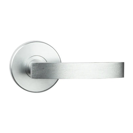 545 NO SCP BP | Novum Door Lever on Round Rose Passage Set Satin Chrome | N2lok