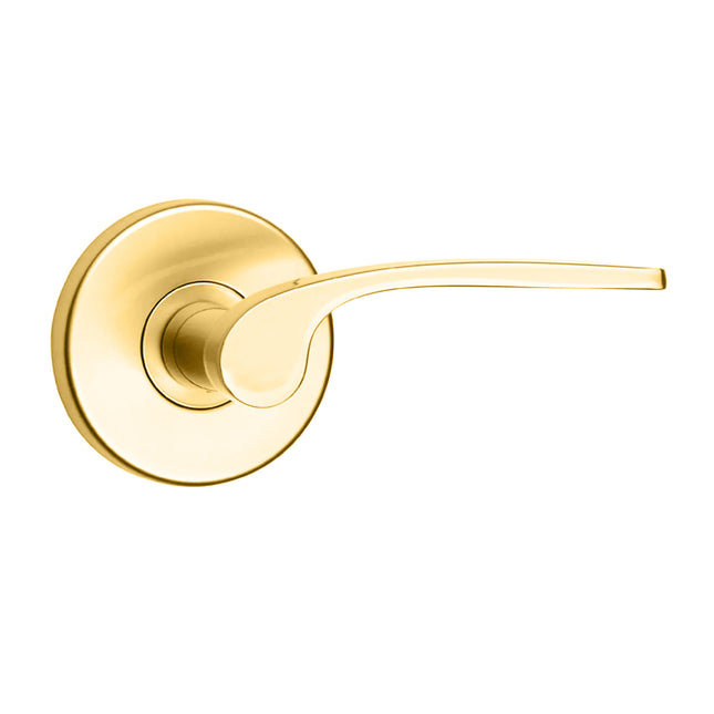 545 PA L03 BP | Padela Door Lever Passage Set on Round Rose Box Pack Polished Brass | N2lok