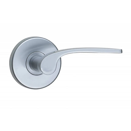 545 PA SCP BP | Padela Door Lever Passage Set on Round Rose Box Pack Satin Chrome | N2lok