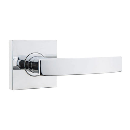 545S NO PC BP | Novum Door Lever Passage Set on Square Rose Box Pack Polished Chrome | N2lok