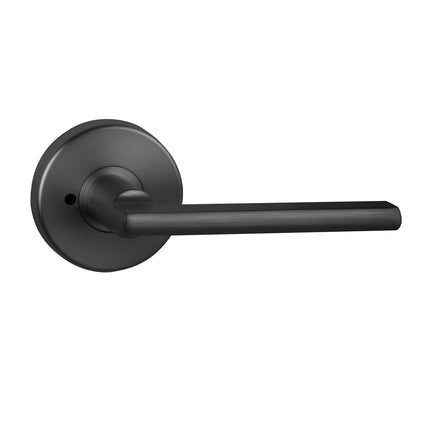 555 DE MB BP | Door Lever Privacy Set on Round Rose Box Pack Matt Black | N2lok