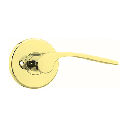 555 PA L03 BP | Padela Door Lever Round Rose Privacy Set Polished Brass | N2lok