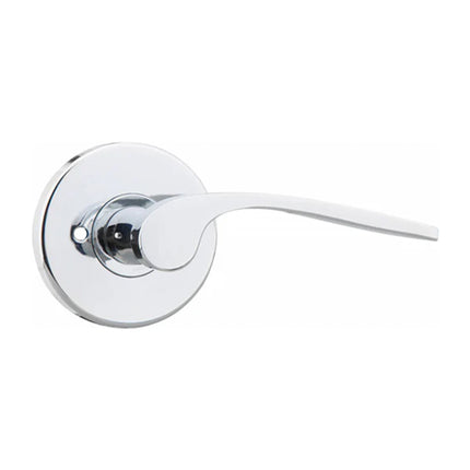 555 PA PC BP | Padela Door Lever Round Rose Privacy Set Polished Chrome | N2lok