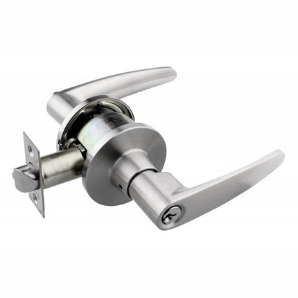 Equatos Door Lever Handle on Round Rose Privacy Satin Chrome Plate Box Pack 555R/E/SCPBP N2LOK