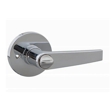 555R H SCP BP | Horizonte Door Lever Round Rose Privacy Satin Chrome | N2lok