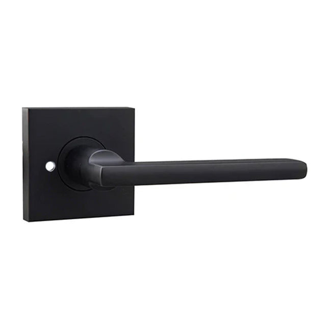Decorus Door Lever Privacy Set Square Rose Box Pack Matt Black 555S DE MB BP N2LOK