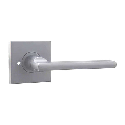 555S DE SCP BP | Door Lever Privacy Set Square Rose Box Pack Satin Chrome | N2lok