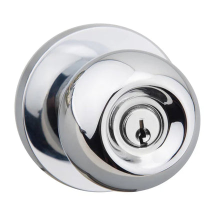 560R P PC BP | Pila Door Knob on Round Rose Entrance Set Polished Chrome | N2lok