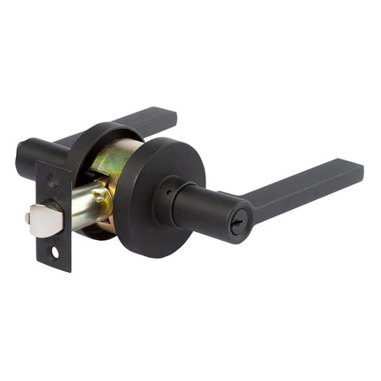 565R D GM BP | Door Lever Handle on Round Rose Keyed Entry Gun Metal Box Pack 565R/D/GMBP | N2lok