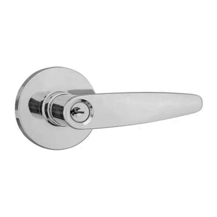 565R E SCP BP | Equatos Door Lever Round Rose Entrance Set Satin Chrome | N2lok