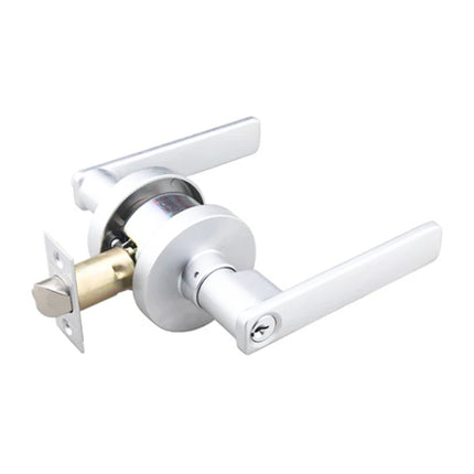 565R V PC BP | Vitus Door Lever Round Rose Entrance Set Polished Chrome | N2lok